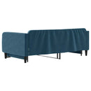 daybed med udtræk 100x200 cm velour blå