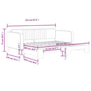 daybed med udtræk 100x200 cm velour blå