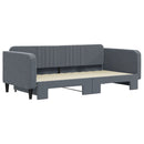 daybed med udtræk 100x200 cm velour mørkegrå