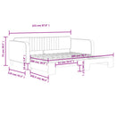 daybed med udtræk 100x200 cm velour mørkegrå