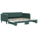 daybed med udtræk 100x200 cm velour mørkegrøn