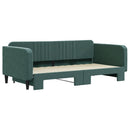 daybed med udtræk 100x200 cm velour mørkegrøn
