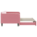 daybed med udtræk 100x200 cm velour lyserød