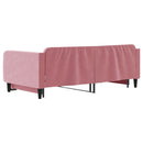 daybed med udtræk 100x200 cm velour lyserød