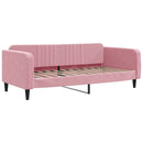 daybed med udtræk 100x200 cm velour lyserød