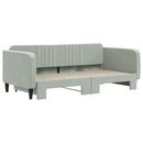 daybed med udtræk 90x190 cm velour lysegrå