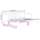 daybed med udtræk 90x190 cm velour lysegrå