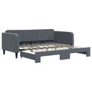 daybed med udtræk 90x190 cm velour mørkegrå