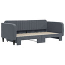 daybed med udtræk 90x190 cm velour mørkegrå