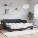 daybed med udtræk 90x190 cm velour mørkegrå