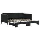 daybed med udtræk 90x190 cm velour sort