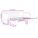 daybed med udtræk 90x190 cm velour sort