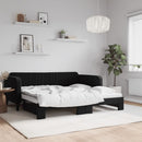daybed med udtræk 90x190 cm velour sort