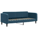 daybed med udtræk og madras 80x200 cm velour blå