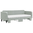 daybed med udtræk og madras 80x200 cm velour lysegrå