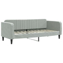 daybed med udtræk og madras 80x200 cm velour lysegrå