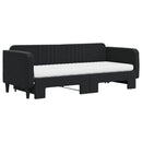 daybed med udtræk og madras 80x200 cm velour sort