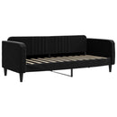 daybed med udtræk og madras 80x200 cm velour sort
