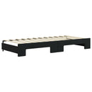 daybed med udtræk og madras 80x200 cm velour sort