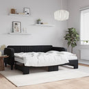 daybed med udtræk og madras 80x200 cm velour sort