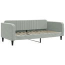daybed med udtræk og madras 90x200 cm velour lysegrå