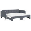 daybed med udtræk og madras 90x200 cm velour mørkegrå