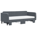 daybed med udtræk og madras 90x200 cm velour mørkegrå