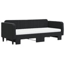 daybed med udtræk og madras 90x200 cm velour sort