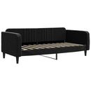 daybed med udtræk og madras 90x200 cm velour sort