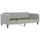 daybed med udtræk og madras 100x200 cm velour lysegrå