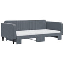 daybed med udtræk og madras 100x200 cm velour mørkegrå