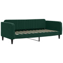daybed med udtræk og madras 100x200 cm velour mørkegrøn