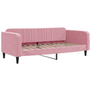 daybed med udtræk og madras 100x200 cm velour lyserød