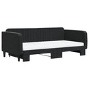 daybed med udtræk og madras 100x200 cm velour sort