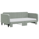 daybed med udtræk og madras 90x190 cm velour lysegrå