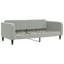daybed med udtræk og madras 90x190 cm velour lysegrå