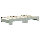 daybed med udtræk og madras 90x190 cm velour lysegrå