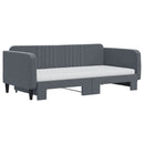 daybed med udtræk og madras 90x190 cm velour mørkegrå