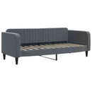 daybed med udtræk og madras 90x190 cm velour mørkegrå
