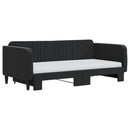 daybed med udtræk og madras 90x190 cm velour sort