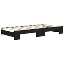daybed med udtræk og madras 90x190 cm velour sort