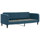 daybed med udtræk og skuffer 80x200 cm stof blå