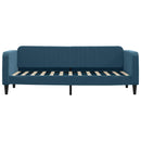 daybed med udtræk og skuffer 80x200 cm stof blå