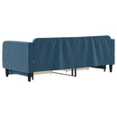 daybed med udtræk og skuffer 80x200 cm stof blå