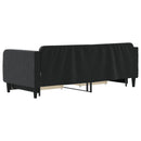 daybed med udtræk og skuffer 80x200 cm velour sort