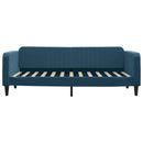 daybed med udtræk og skuffer 90x200 cm velour blå
