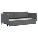 daybed med udtræk og skuffer 90x200 cm velour mørkegrå