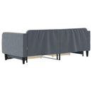 daybed med udtræk og skuffer 90x200 cm velour mørkegrå