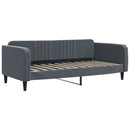 daybed med udtræk og skuffer 90x200 cm velour mørkegrå