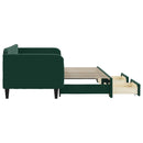 daybed med udtræk og skuffer 90x200 cm velour mørkegrøn
